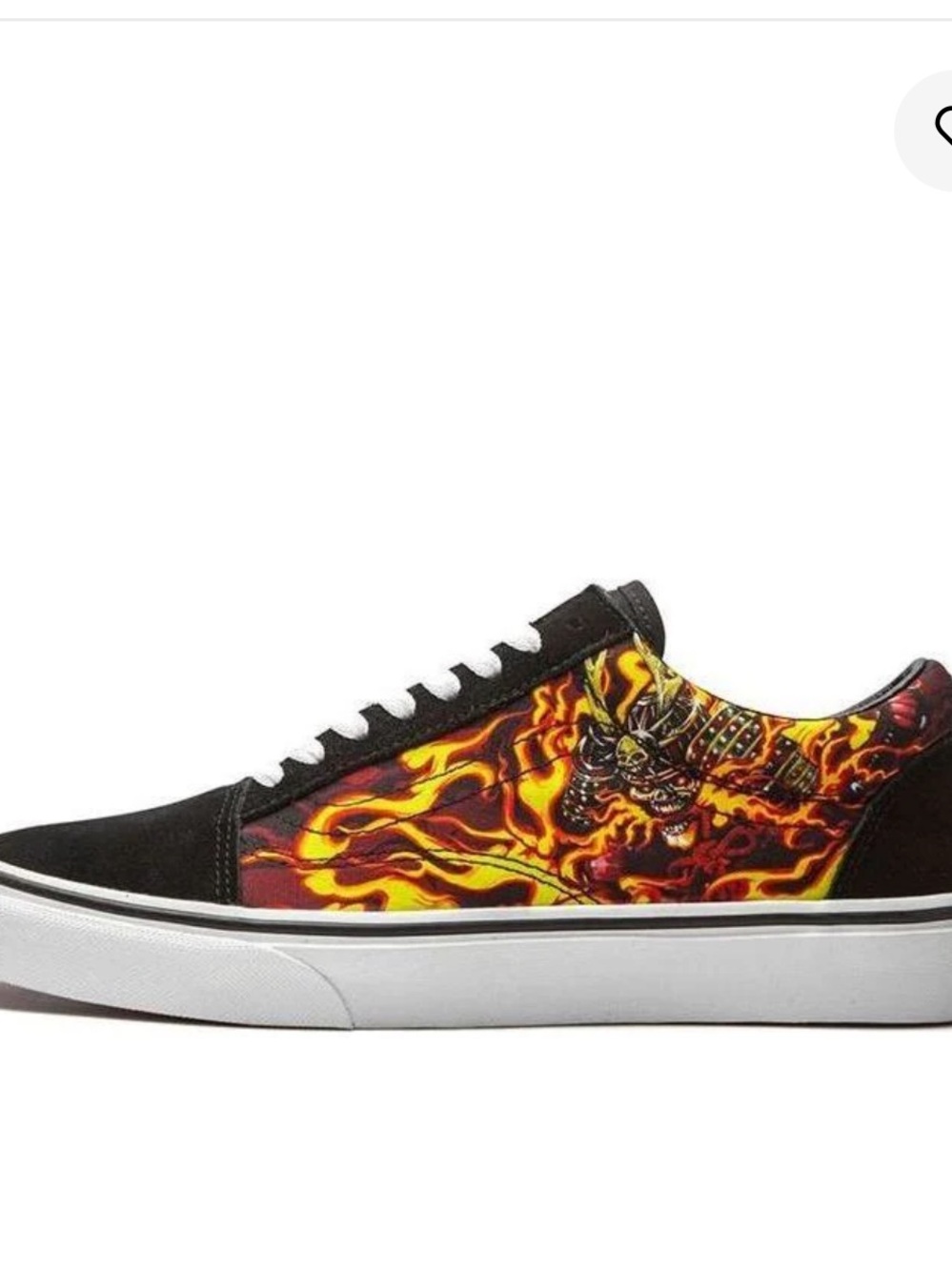Vans Old Skool Samurai Rising Black Flames & Skulls Skate Shoes Unisex M 7.5 W 9